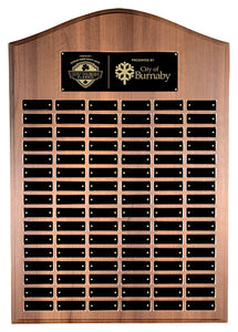 Cathedral Walnut Finish Annual Plaque