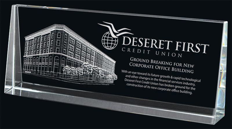 Panoramic Wedge Crystal Award
