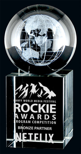 3D Laser Rise & Shine Globe Crystal