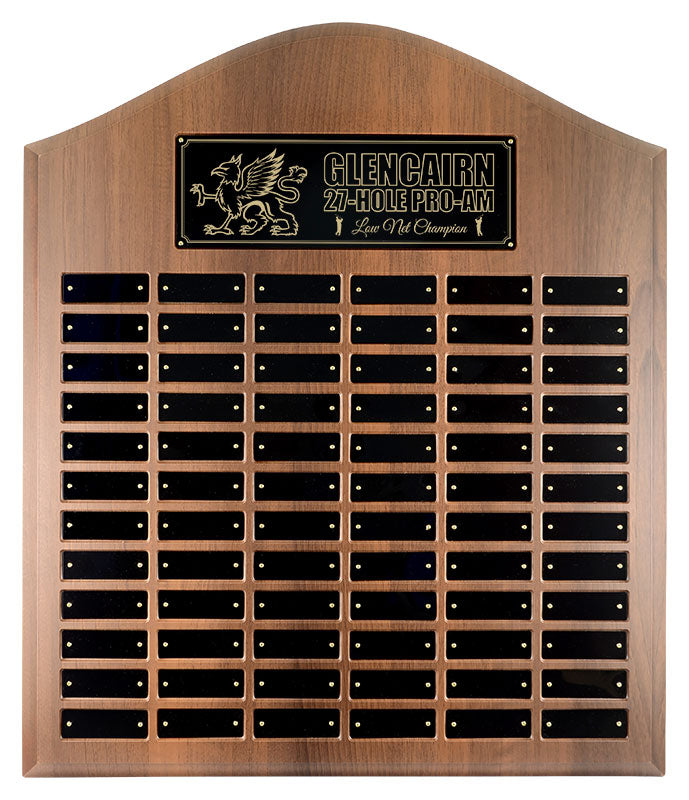 Cathedral Walnut Finish Annual Plaque