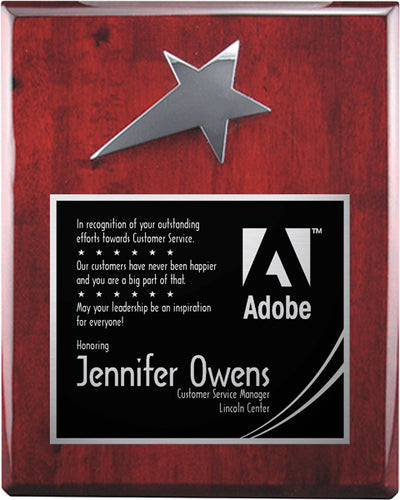 Rosewood Silver Star Plaque