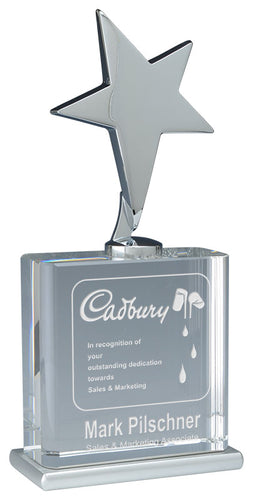 Large Vega Crystal -Metal Star Award