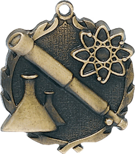 Sculptured Science Medal with Neck Ribbon