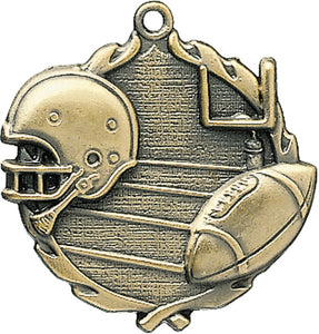 Sculptured Football Medal with Neck Ribbon