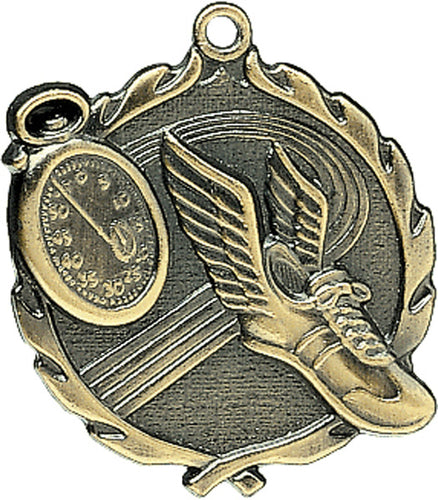 Sculptured Track Medal with Neck Ribbon