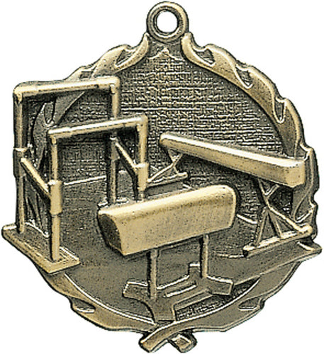 Sculptured Gymnastics Medal with Neck Ribbon