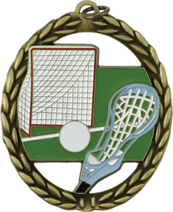 Lacrosse Negative Space 2.75" Medal with Neck Ribbon