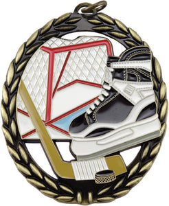 Hockey Negative Space 2.75" Medal with Neck Ribbon