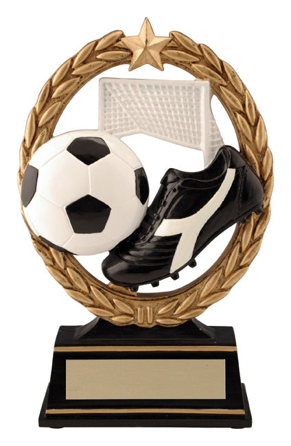 Negative Space Soccer resin Trophy