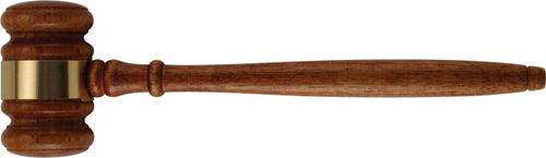 Walnut Finish Gavel with Engravable Band