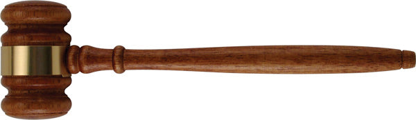Walnut Finish Gavel with Engravable Band
